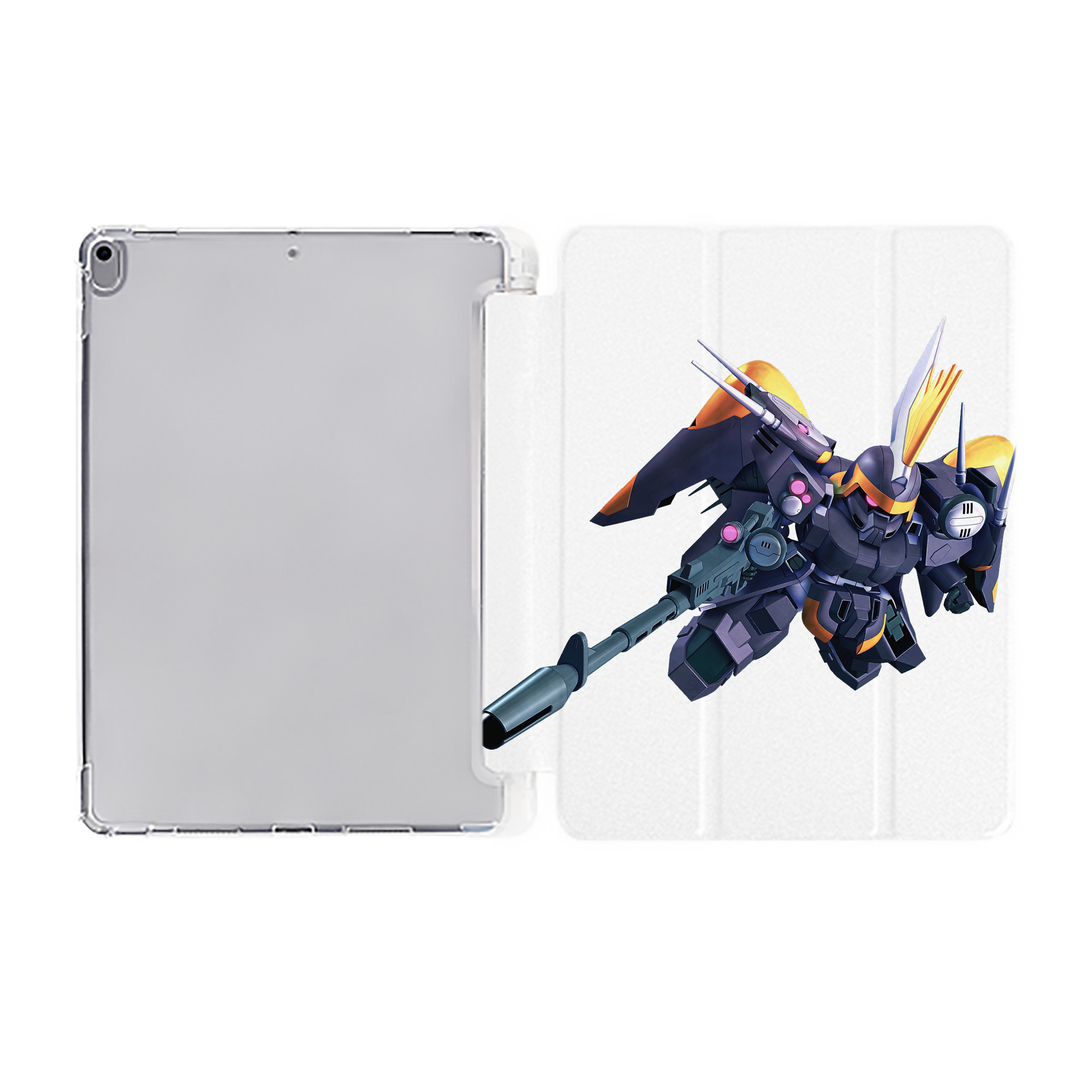 （画像用） 機動戦士ガンダム Mobile Suit Gundam IPad ケース ペン収納付き 三つ折りスタンド PUレザー×シリコン 対応機種9.5/10.5/10.9インチ